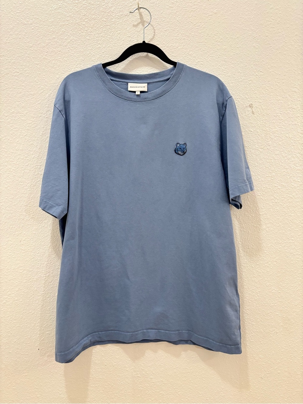 Maison Kitsune Light Blue Short Sleeve Logo T-Shirt Size XL